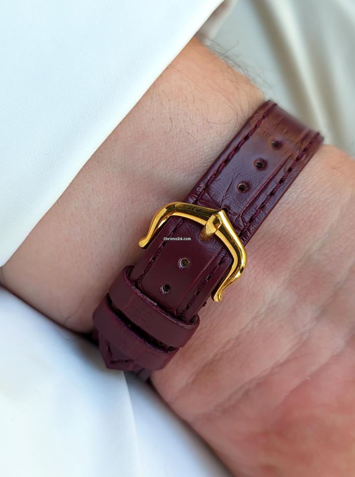 Cartier Must de Cartier Vermeil Burgundy Dial Vintage Gold Pl. 925