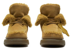 Burberry Shearling Embellished Suede Creeper Boot Yellow