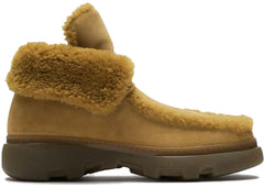 Burberry Shearling Embellished Suede Creeper Boot Yellow
