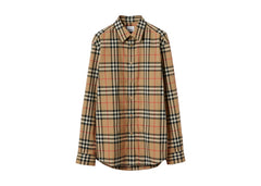 Burberry Vintage Check Cotton Poplin Shirt Beige