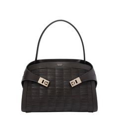 Ferragamo Hug Medium Calfskin Shoulder Bag - Testa di Moro