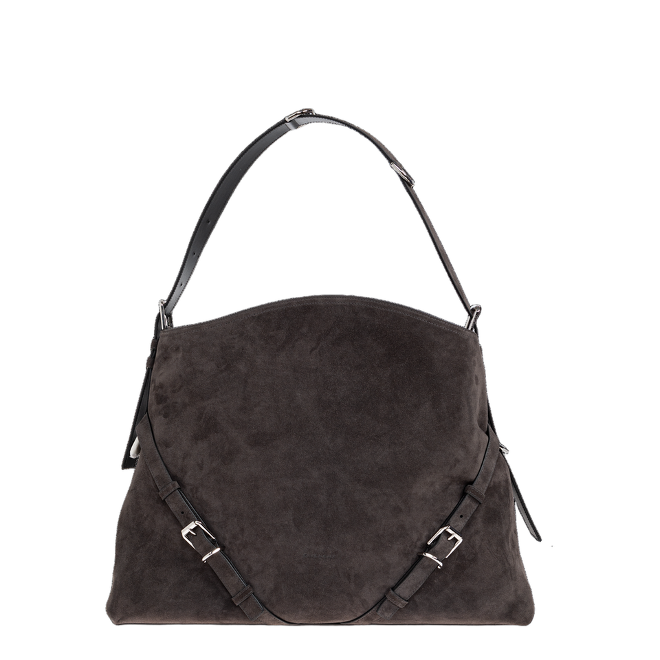 Givenchy Voyou Large Calf Leather Shoulder Bag - Dark Grey