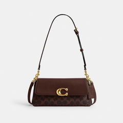 Coach Jet Shoulder Bag In Signature Canvas Brass Maple