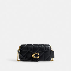 Coach Tabby Chain Crossbody Bag 19 With Quilting Brass Black
