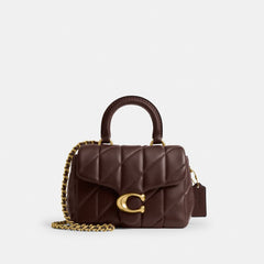 Coach Tabby Top Handle Bag With Quilting Brass Maple