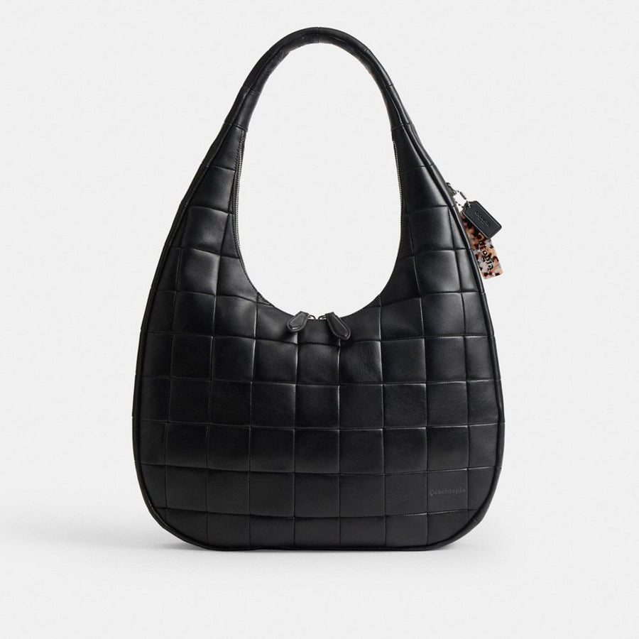 Coach Alter/Ego Large Crescent Shoulder Bag In Upcrafted Leather Black