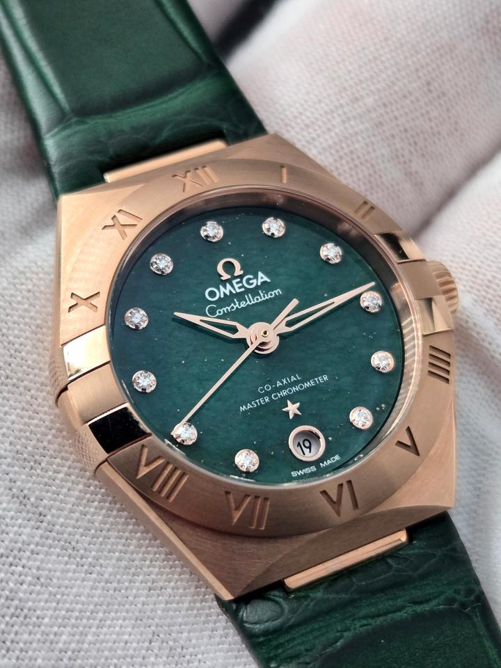 Omega Constellation Chronometer Green Aventurine Dial Factory Diamond Markers