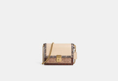 Coach Restored Hutton Shoulder Bag In Signature Canvas With Snakeskin Detail