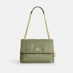 Coach Elodie Crossbody Bag With Quilting Gold Pistachio