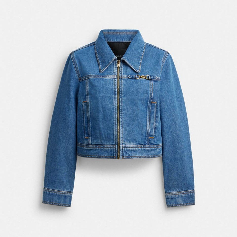 Sculpted C Shrunken Denim Jacket In Organic Cotton