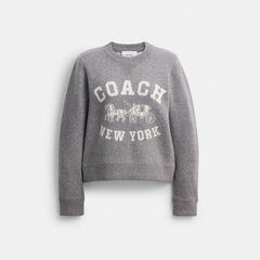 Coach Horse And Carriage Crewneck Sweater Heather Grey