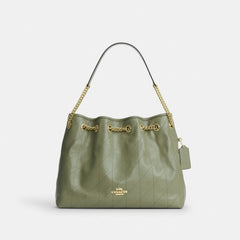 Coach Evelyn Shoulder Bag With Quilting Gold Pistachio