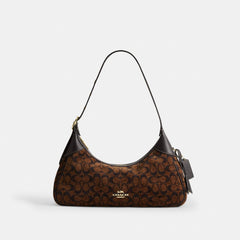 Coach Ella Small Shoulder Bag In Signature Chenille Gold Truffle