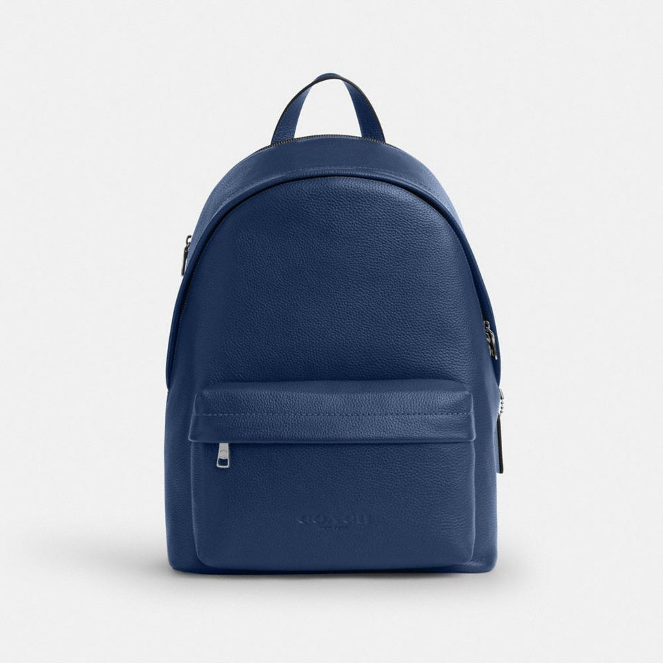 Coach Taylor Backpack Silver Deep Blue