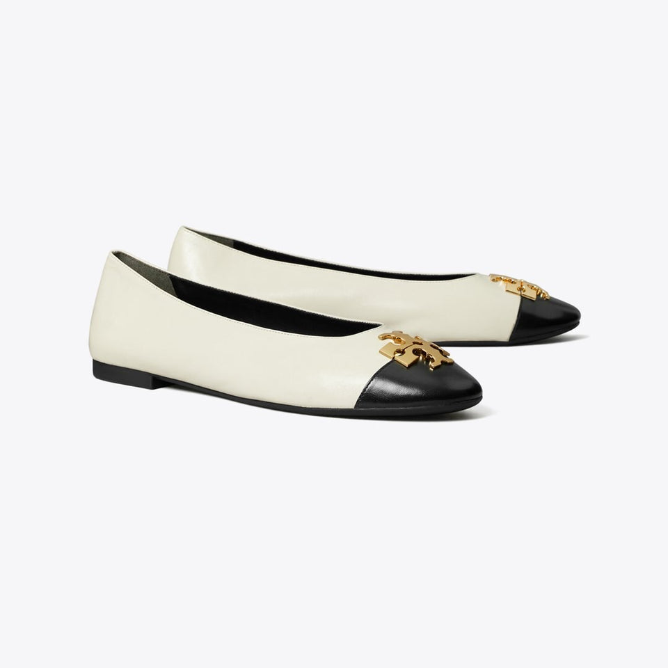 Tory Burch Charlie Ballet LIGHT CREAM / PERFECT BLACK / GOLD