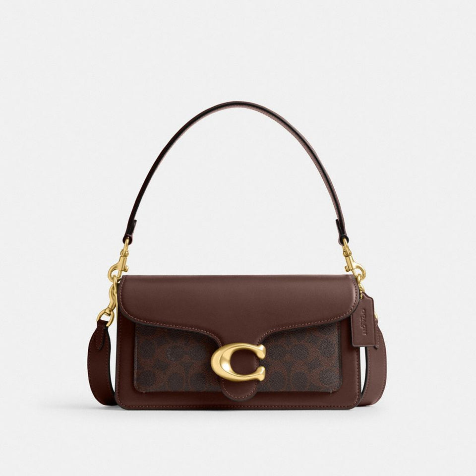 Coach Tabby Shoulder Bag 26 In Signature Canvas Brass Maple