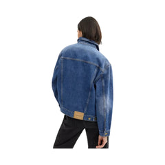 Coach Heritage C Denim Trucker Jacket In Organic Cotton Medium Blue
