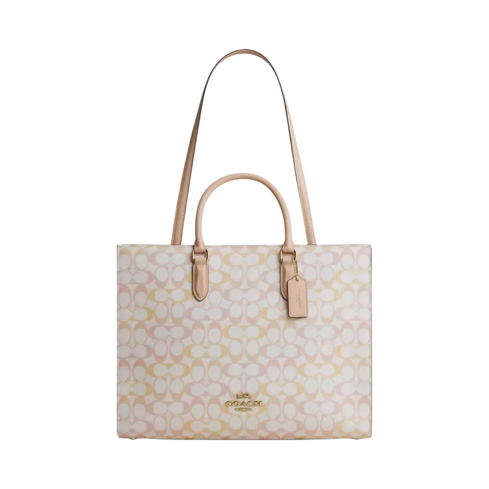 Coach Maggie Tote Bag In Signature Canvas in Im Chalk Pink