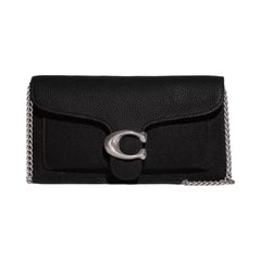 Coach Tabby Chain Clutch in Silver Black