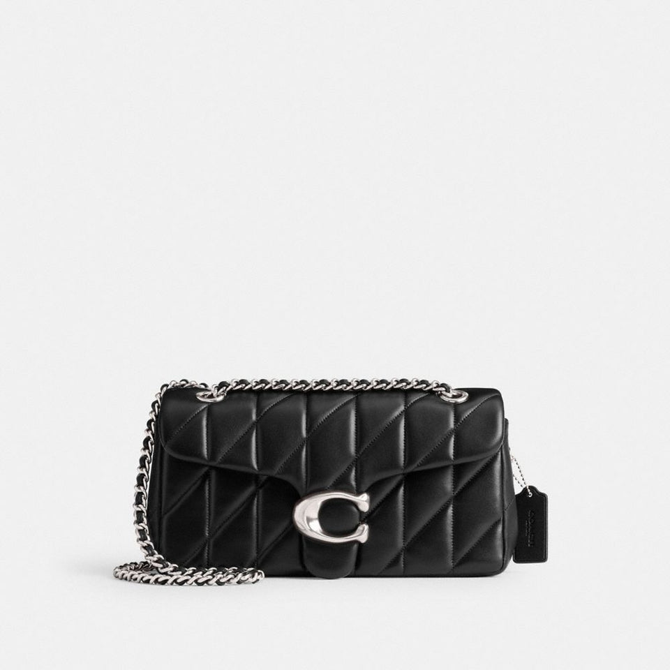 Coach Tabby Shoulder Bag 26 With Pillow Quilting Silver Black
