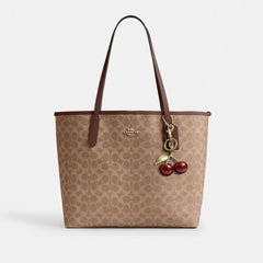 Coach City Tote Bag In Signature Canvas Gold Tan Brown