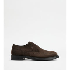 Tods Lace-Ups In Suede Brown Mens