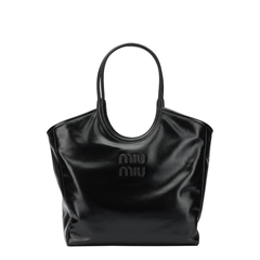 Miu Miu Ivy Large Leather Shoulder Bags - Black