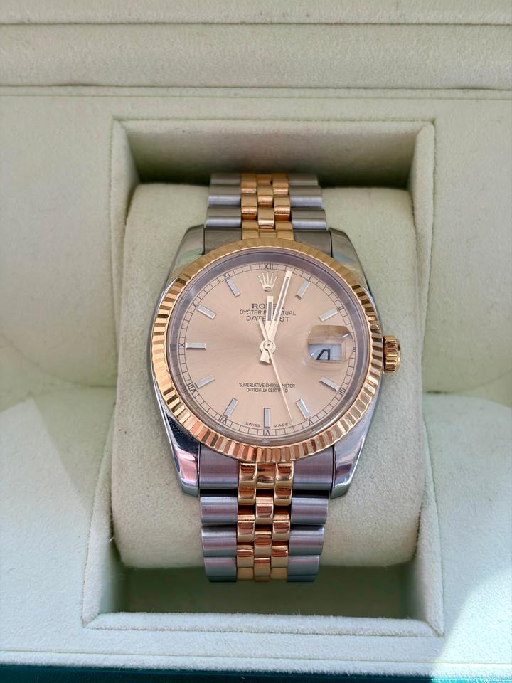 Rolex | Datejust | 116233 | Yellow gold | 36 mm | Gold/Steel | Champagne | Automatic