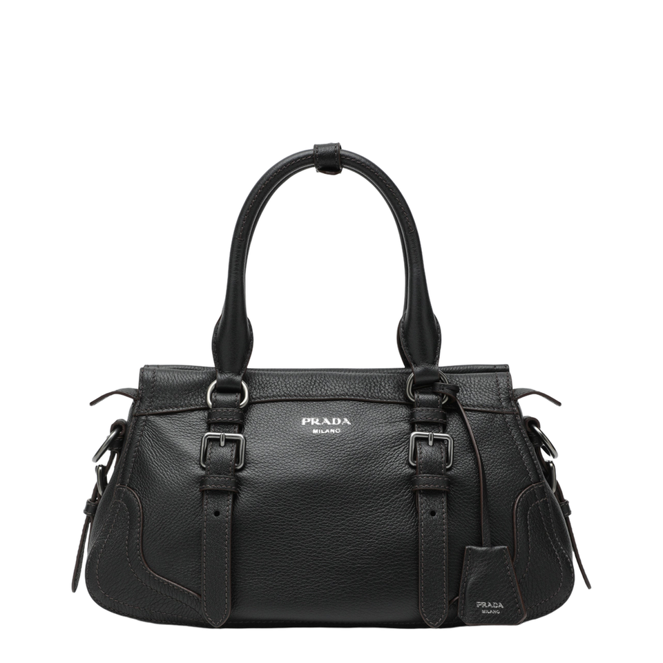 Prada Large Leather Tote Bags - Black
