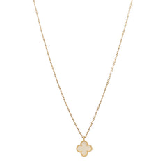 Van Cleef & Arpels 18K Yellow Gold Mother of Pearl Sweet Alhambra Pendant Necklace