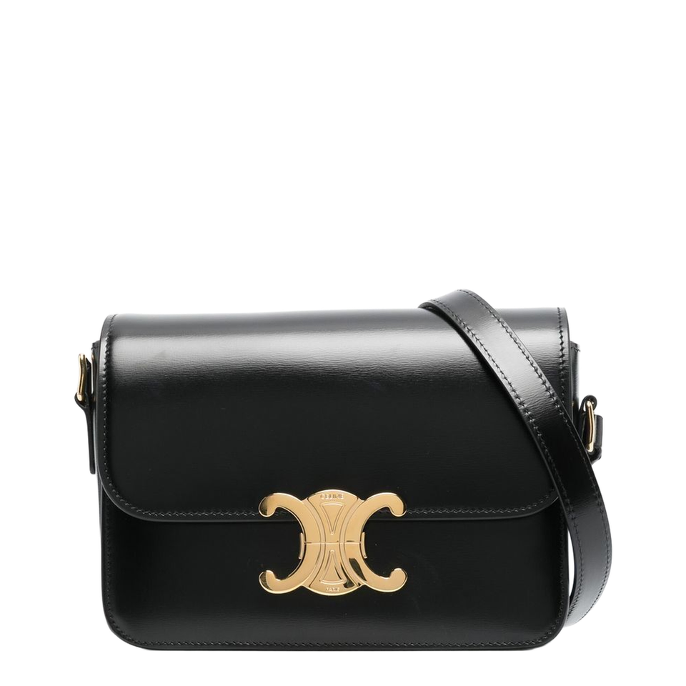 Celine Triomphe Teen Calfskin Crossbody - Black