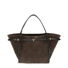 Tod's T Timeless Medium Calfskin Tote - Brown