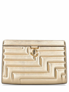 JIMMY CHOO Avenue Quilted Metallic Pouch