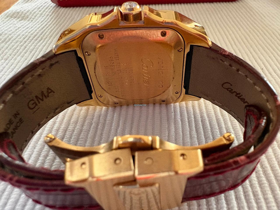 Cartier Santos 100 Diamond Rose Gold Ladies Watch WM502151