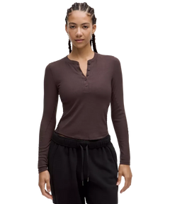 Lululemon Hold Tight Long-Sleeve Henley Sheer Oak