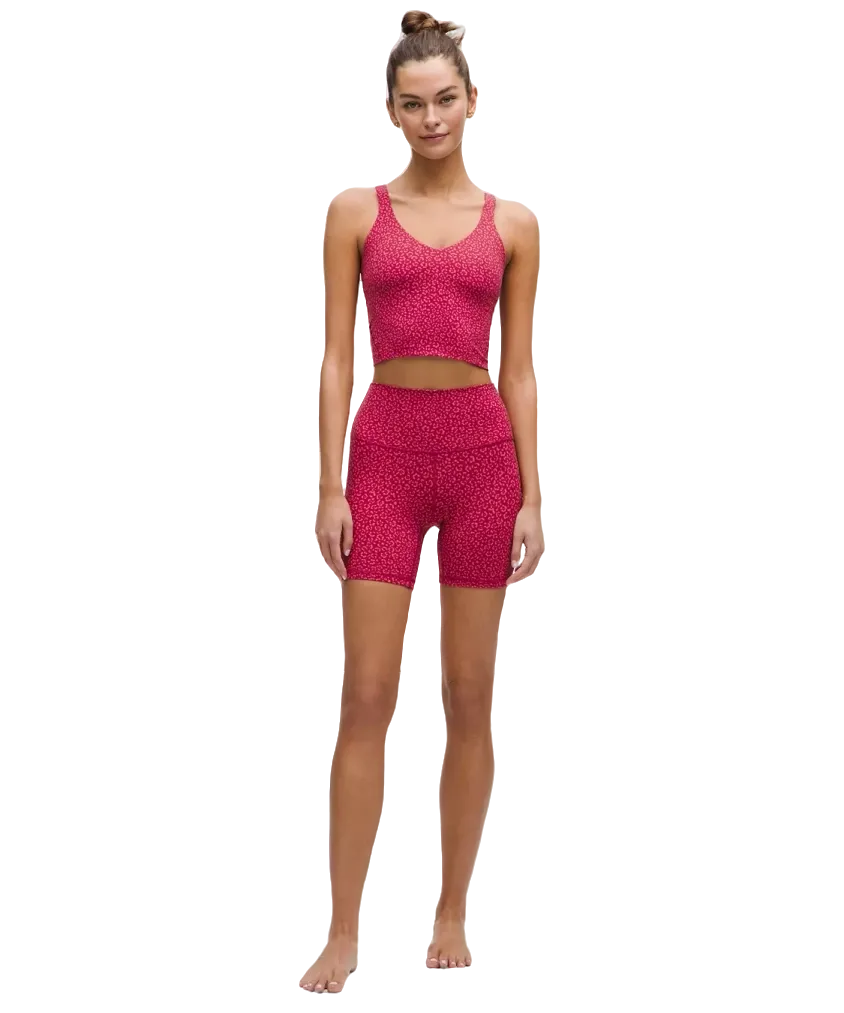 Lululemon Align High-Rise Shorts 6" Leopard Daisy Desert Red Magenta Smoke