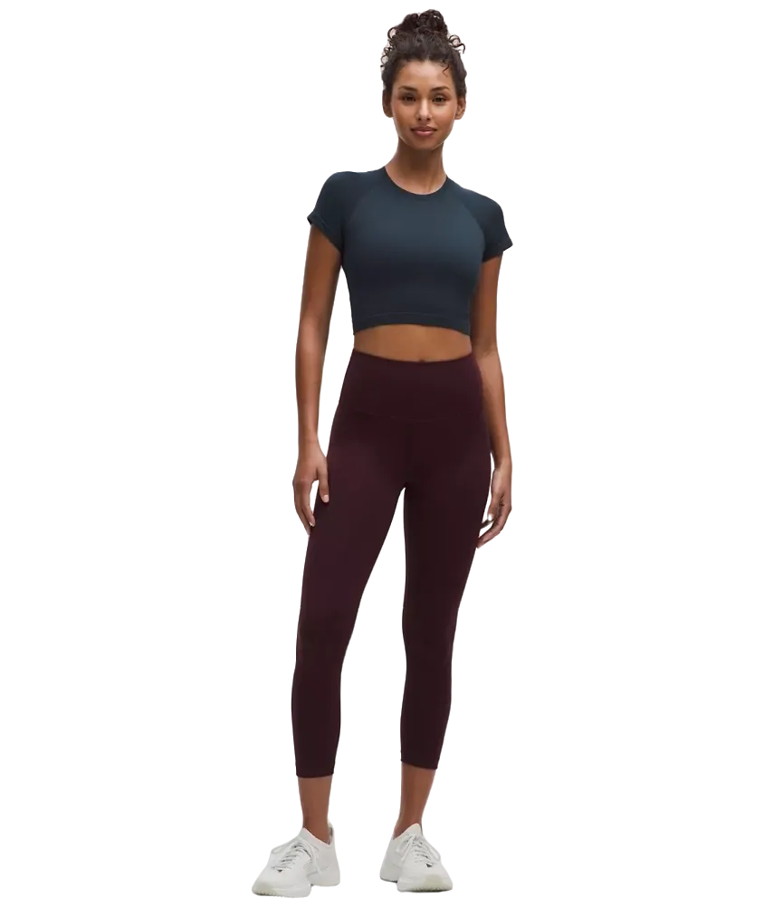 Lululemon Swiftly Tech Cropped Shorts-Sleeve Shirt 2.0 True Navy