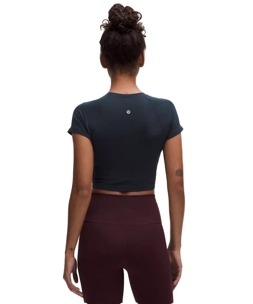 Lululemon Swiftly Tech Cropped Shorts-Sleeve Shirt 2.0 True Navy