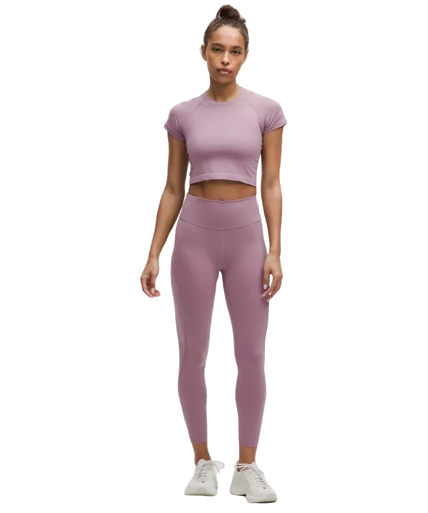 Lululemon Swiftly Tech Cropped Shorts-Sleeve Shirt 2.0 Lavender Lux