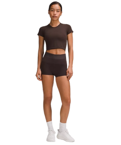 Lululemon Swiftly Tech Cropped Shorts-Sleeve Shirt 2.0 Espresso