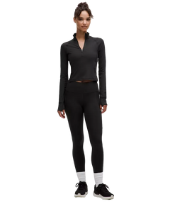 Lululemon It's Rulu Cropped Half Zip Updated Black