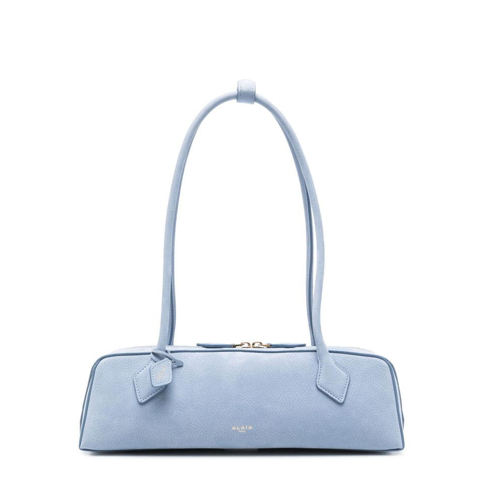 Alaia Le Teckel Medium Cotton Shoulder Bag - Bleu Denim