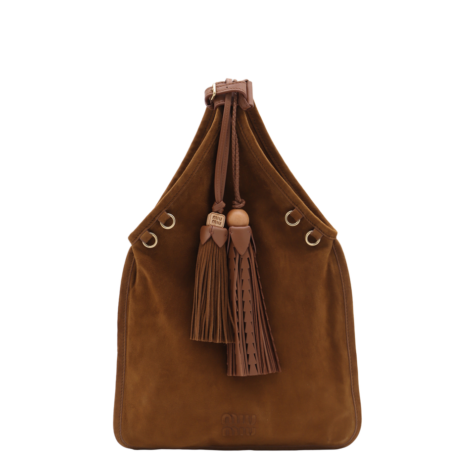 Miu Miu Borse Camoscio Suede Leather Handbag - Rovere