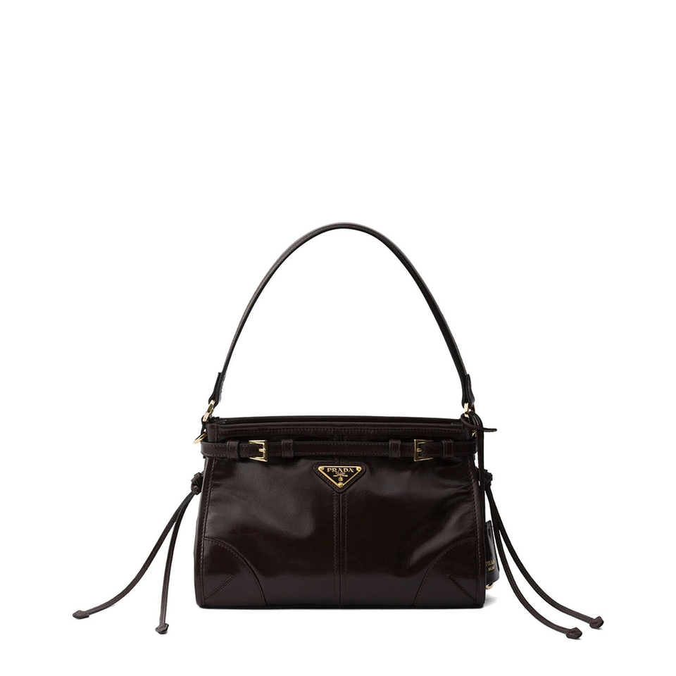 Prada Bonnie Small Calfskin Shoulder Bag - Black
