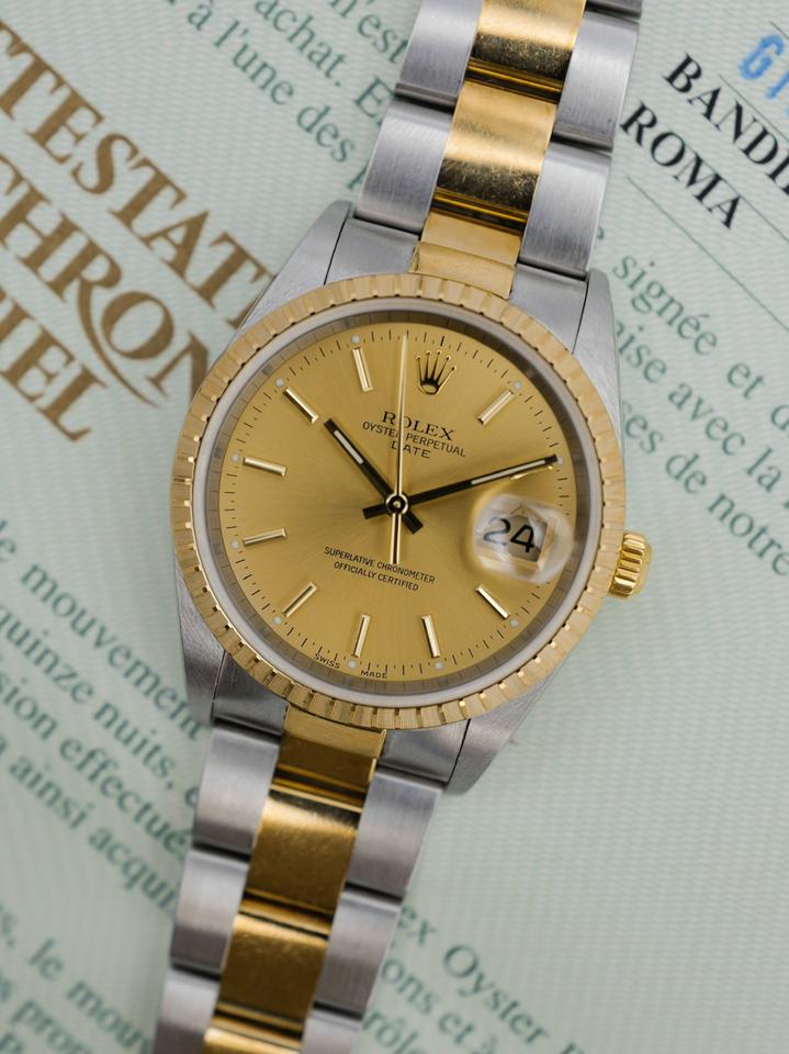 Rolex | Oyster Perpetual | 15233 | Gold/Steel | 34 mm | Gold/Steel | Champagne | Automatic