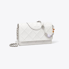 Tory Burch Fleming Charm Chain Crossbody Cirrus Cloud