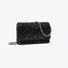 Tory Burch Fleming Denim Chain Crossbody Black