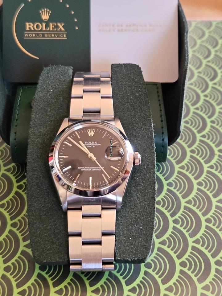 Rolex | Oyster Perpetual | 1500 | Steel | 34 mm | Steel | Black | Automatic