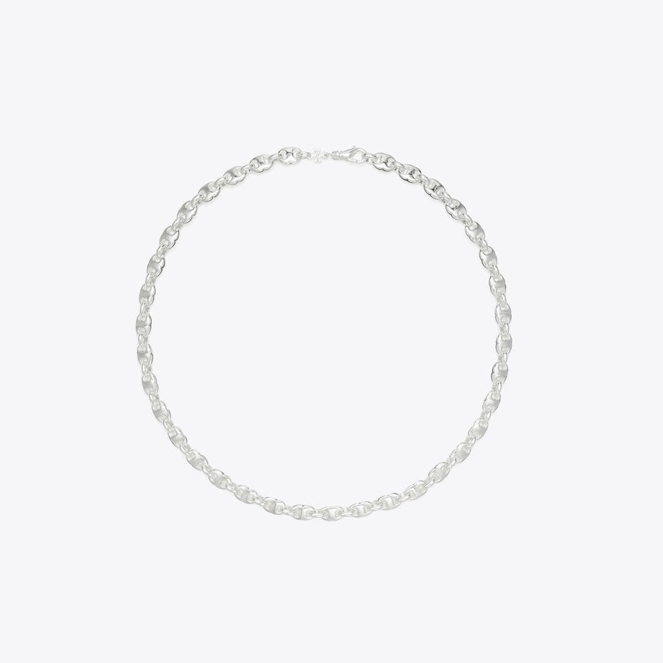 Tory Burch Gemini Link Delicate Necklace Light Silver