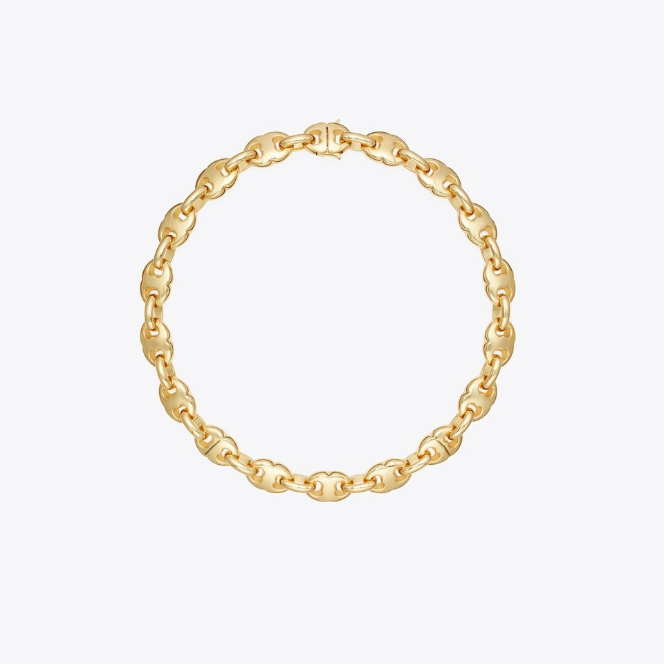 Tory Burch Gemini Link Necklace Light Brass